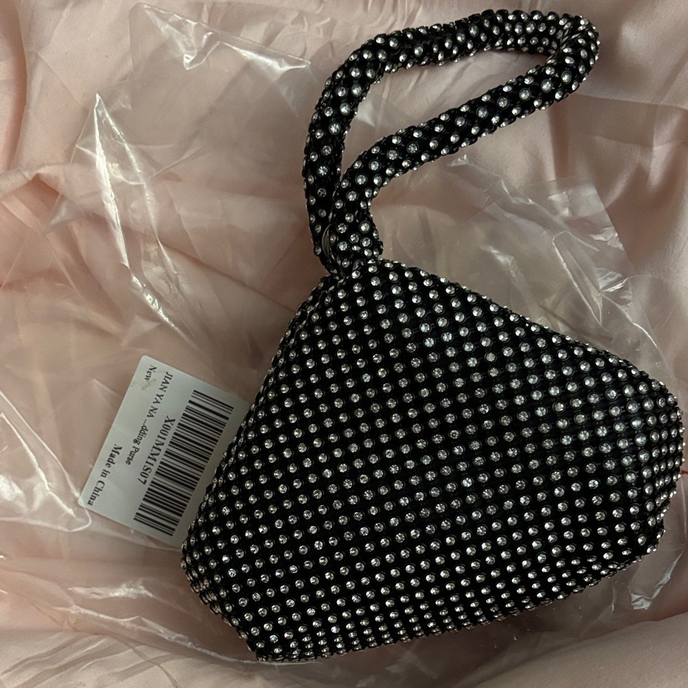 Black and Silver Beaded Handbag